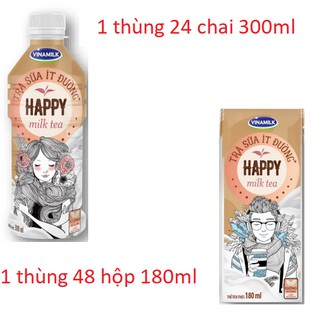 Trà sữa Vinamilk ít đường Happy MilkTea Hộp 180ml/ chai 300ml