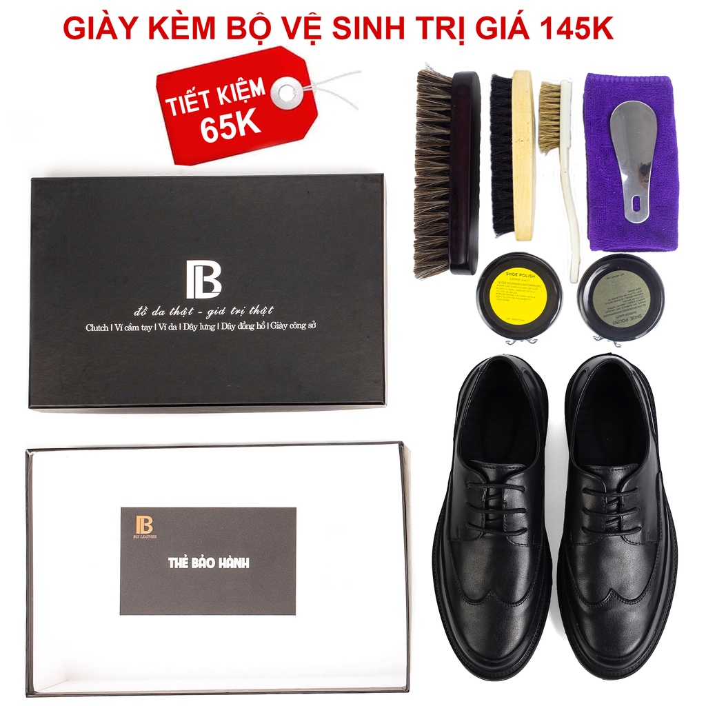 Giày nam đế cao da bò nappa cao cấp G124 Bụi leather- Trẻ trung năng động- Bảo hành 12 tháng