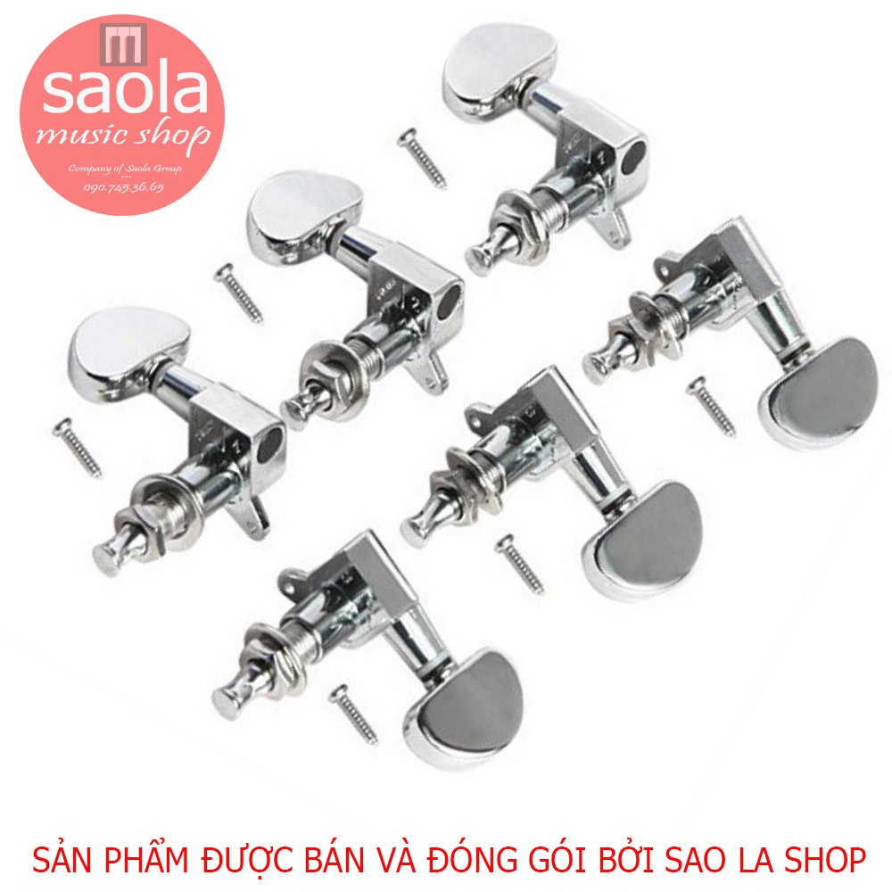 Bộ 6 Khóa Đàn Ghi-ta Đúc Inoxt Cao Cấp (Kèm Vít bát cần đàn) L1