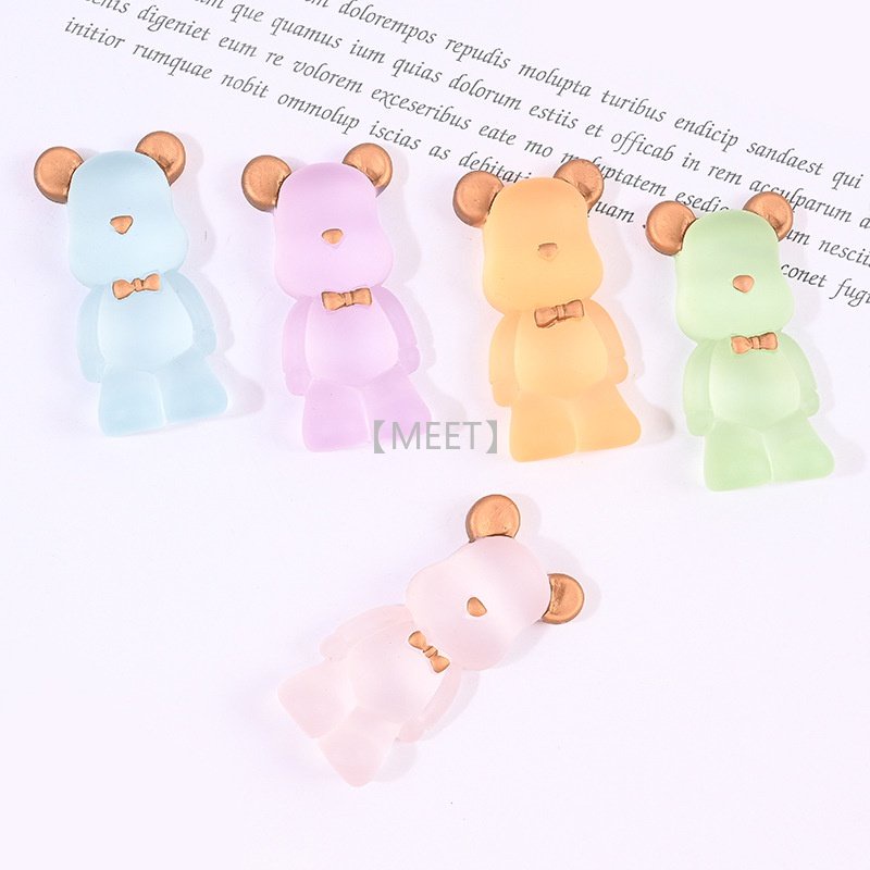 Túi 1 Mặt Gấu Hoạt Hình Bằng Nhựa Resin Trong Suốt Làm Trang Sức DIY