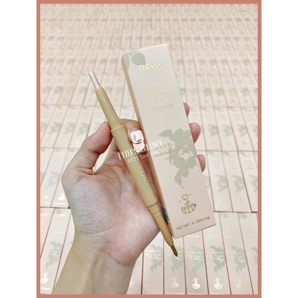 Bút Nhũ Kẻ Bọng Mắt 2 Đầu Novo Tone 01 Champage