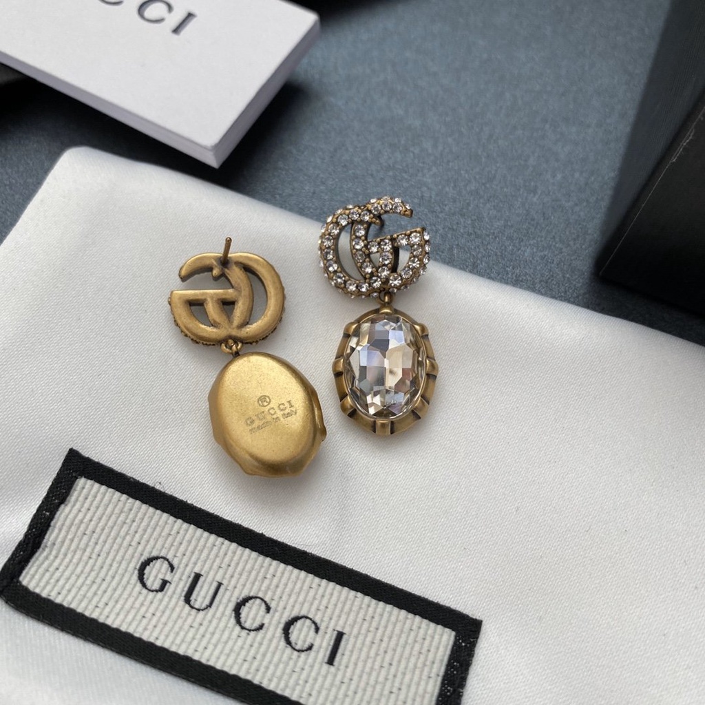 Bông Tai Gucci Bằng Thép Titan Hình Logo GG Đôi Thời Trang Cho Nữ