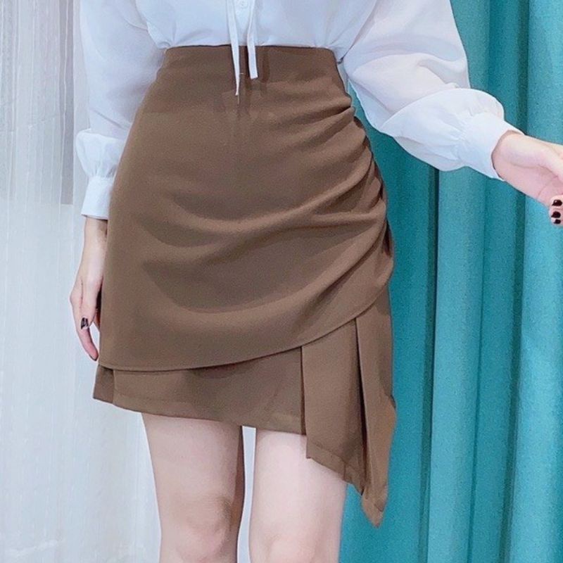 Chân Váy Chứ A Vạt Chéo Cách Điệu Chất Tuyết Mưa