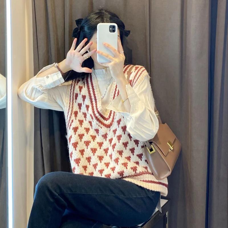 Áo Len Không Tay Cổ Chữ V Dáng Rộng Thời Trang Dễ Phối Đồ | BigBuy360 - bigbuy360.vn