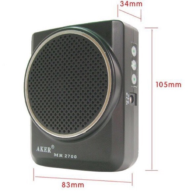 Máy trợ giảng Aker MR2700 màu đen dòng mic có dây - Loa trợ giảng Aker RM 2700 dành cho giáo viên