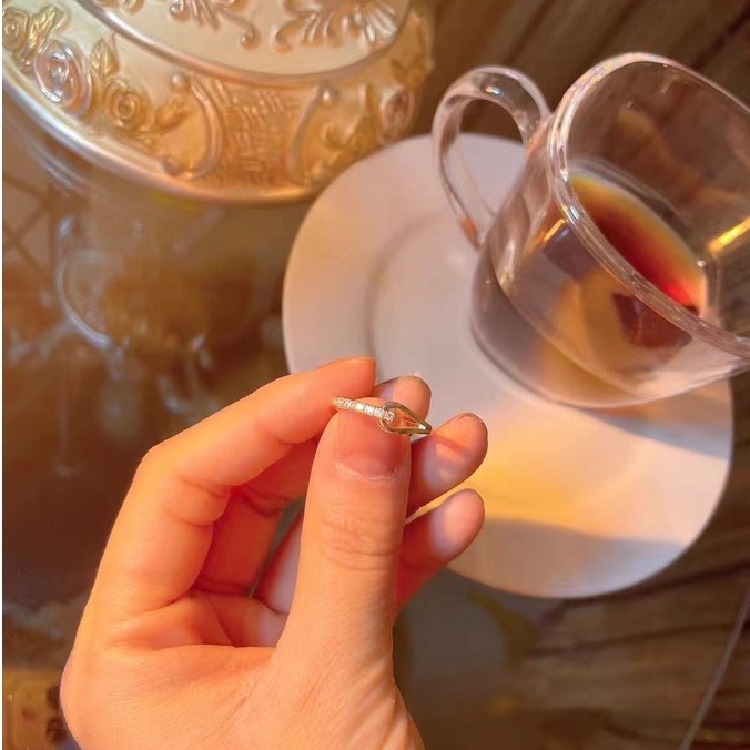 Niche Nhẫn Hở Đính Đá Zircon Lấp Lánh Có Thể Điều Chỉnh Độc Đáo Thời Trang Mới Bán Chạy Hợp Thời Trang Cho Nữ