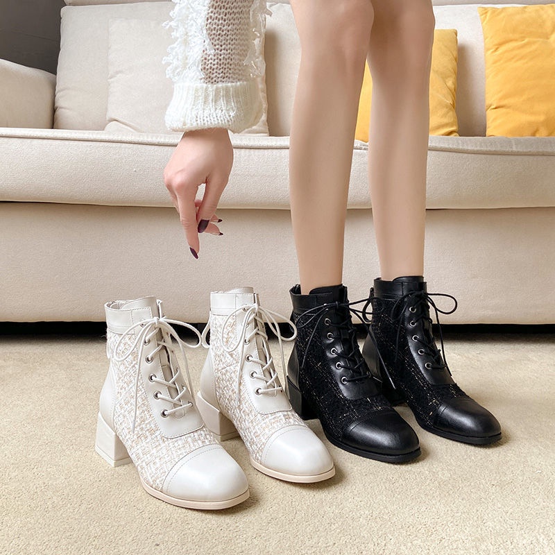 Giày Boot Martin Cổ Ngắn Đế Dày Phong Cách Anh Quốc Thời Trang Thu Đông Mới