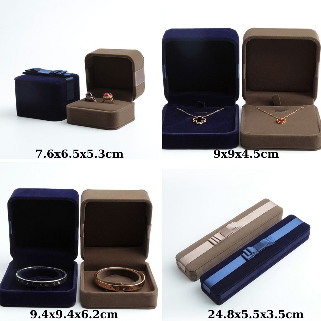 Hộp đựng nhẫn Ruy băng cao cấp hộp nhẫn cưới nhung hộp đựng dây chuyền vòng tay lắc nữ trang JSP