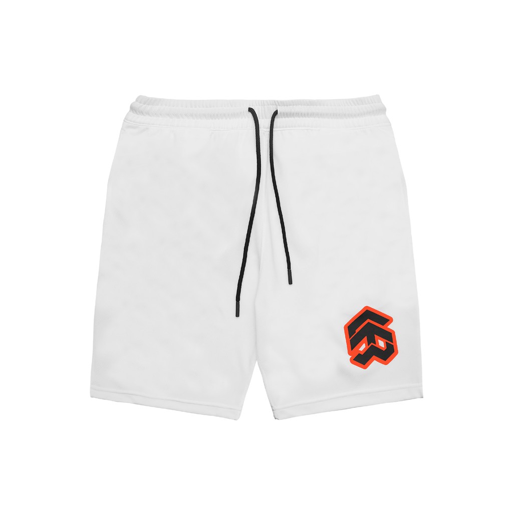 5THEWAY® /stroke/ BIG LOGO MESH SHORT™ in WHITE aka Quần Short Trắng