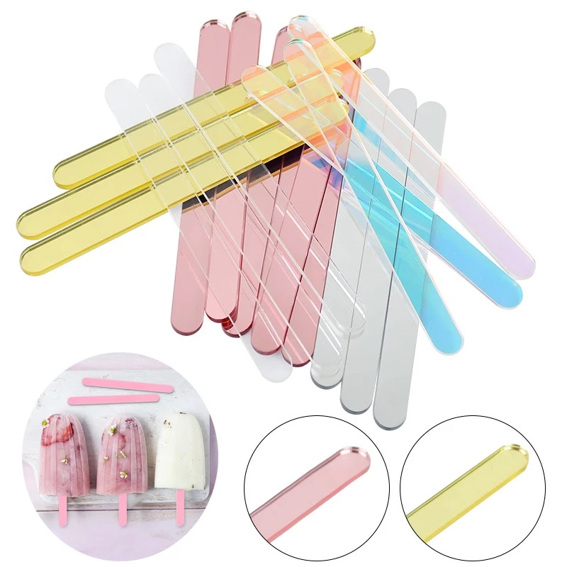 Set 10 Que Kem Bằng Acrylic Trong Suốt Thân Thiện Với Môi Trường Có Thể Tái Sử Dụng
