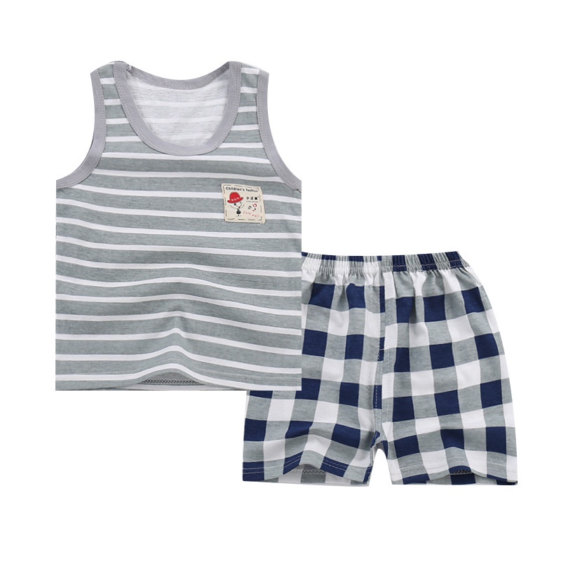 Bộ Áo Sát Nách In Hoạt Hình + Quần Short Cho Bé