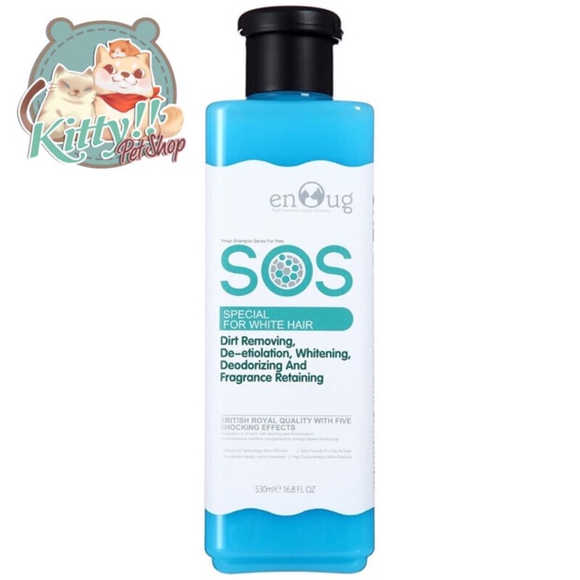 SỮA TẮM SOS CHO CHÓ MÈO LÔNG TRẮNG 530ml ( xanh dương )