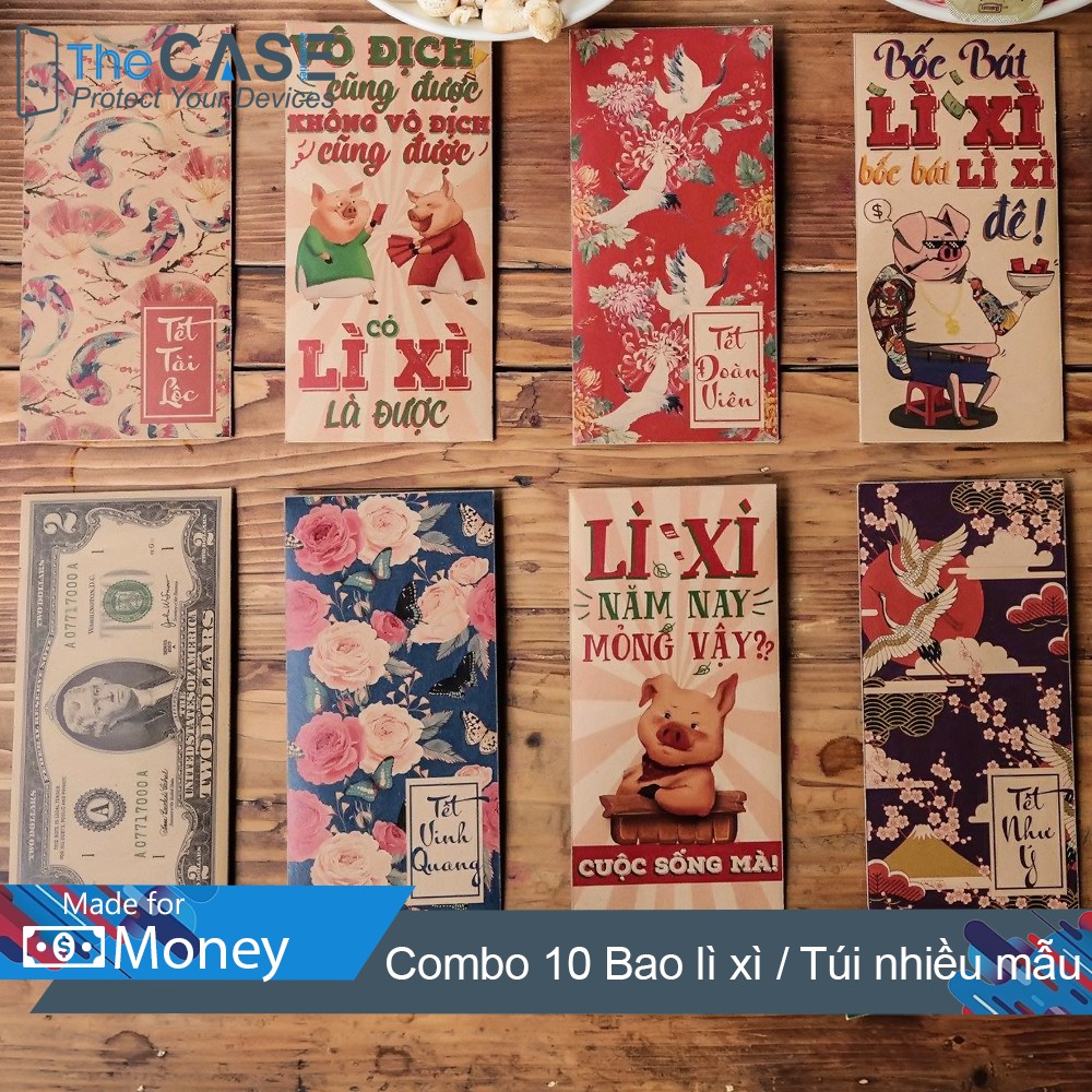 Combo 10 Bao Lì Xì Tết Kỷ Hợi 2019 (10 Mẫu/Túi, The Case)