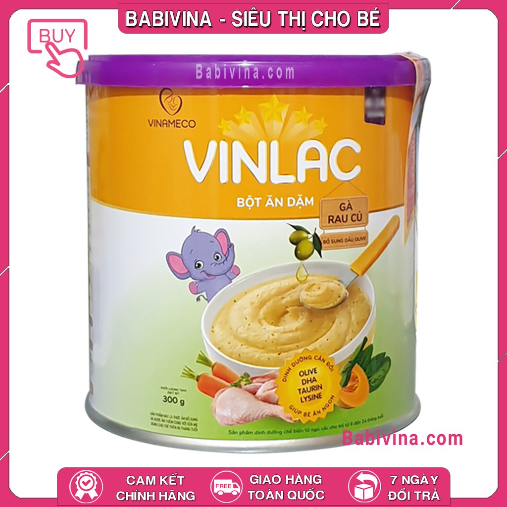 [Đủ Vị] Bột Ăn Dặm Vinlac 300g | Gạo Sữa, Yến Mạch Sữa, Gà Rau Củ, Heo Cải Bó Xôi | Giá Tốt Nhất, Date Mới Nhất