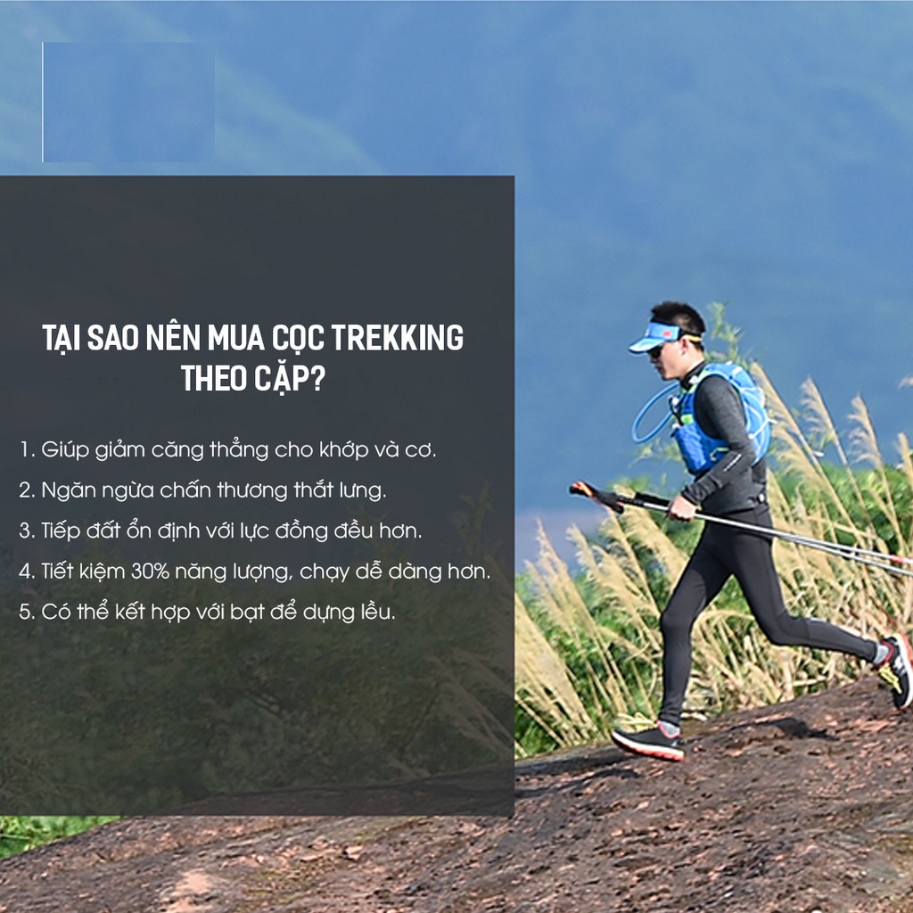 Gậy Carbon Aonijie E4201 - Trekking, Chạy Trail, Thi Đấu VMM, Dala Ultra Trail