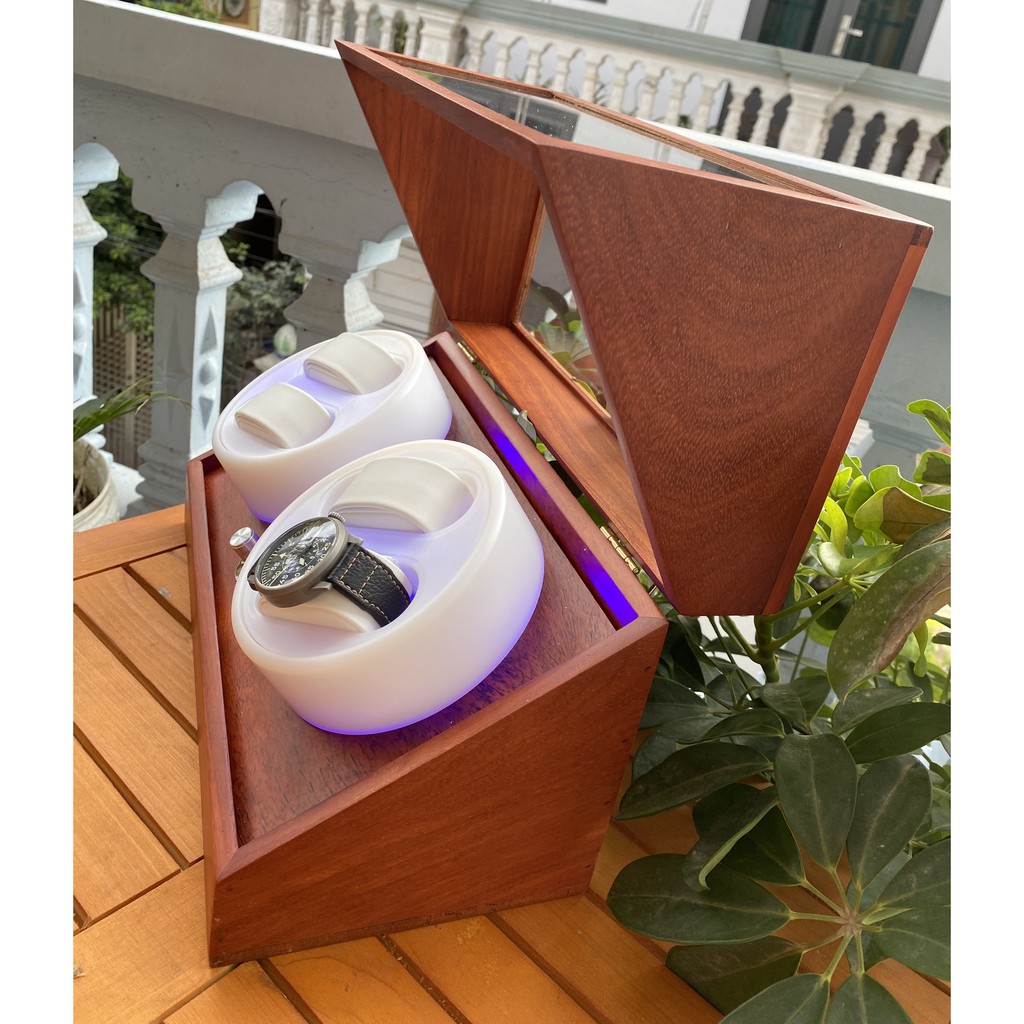 Gỗ HƯƠNG ĐÁ 4+0 Hộp xoay, Lắc,tích cót đồng hồ cơ