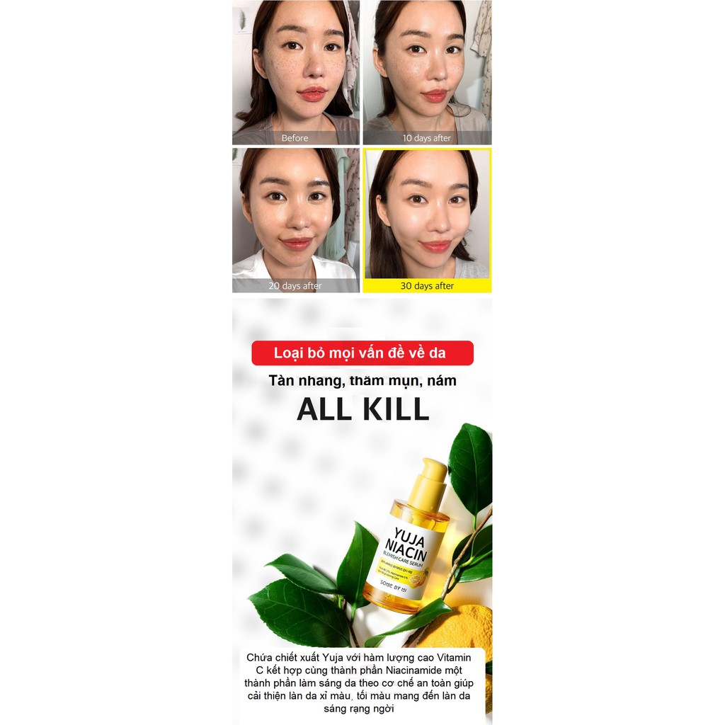 Combo Serum + Kem Dưỡng Ẩm, Trắng Da Chiết Xuất Quả Thanh Yên Some By Mi Yuja Niacin 30 days (Serum + Kem)