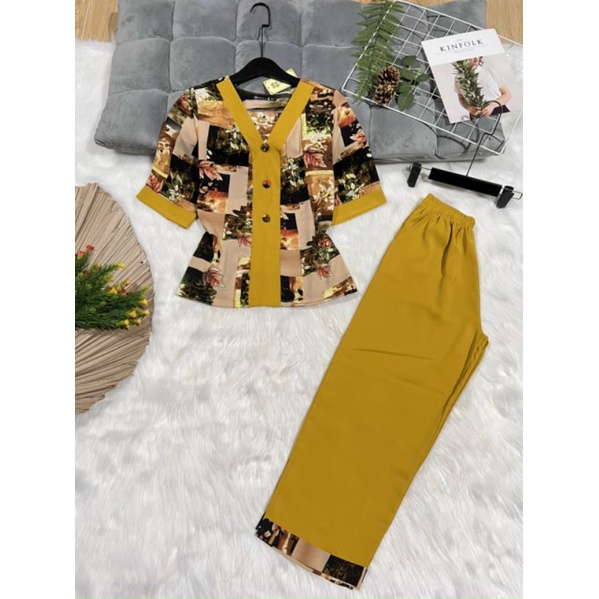 Đồ bộ trung niên dành cho mẹ lụa mango cao cấp