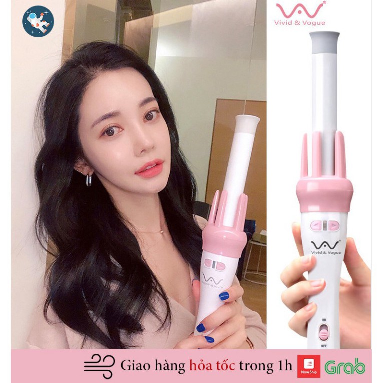 Máy uốn tóc xoăn xoay tự động 360 VIVID & VOGUE, máy làm tóc uốn xoăn tự động - Bảo Hành 1 Năm Tại Nhà Xinh