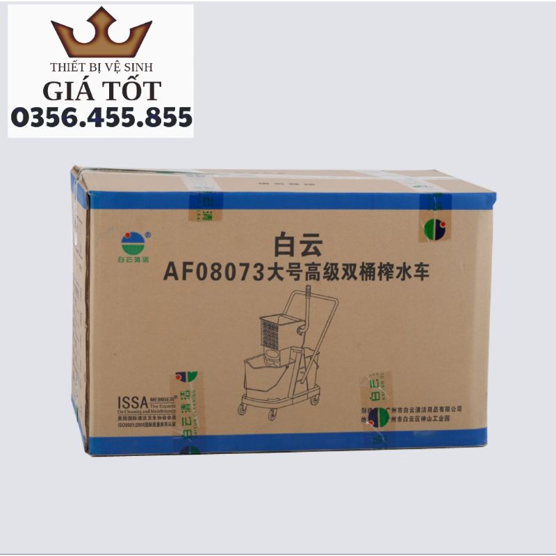 Xe vắt nước thùng đôi dung tích 46L - Xe vắt móp 46 lít 2 ngăn hàng chính hãng