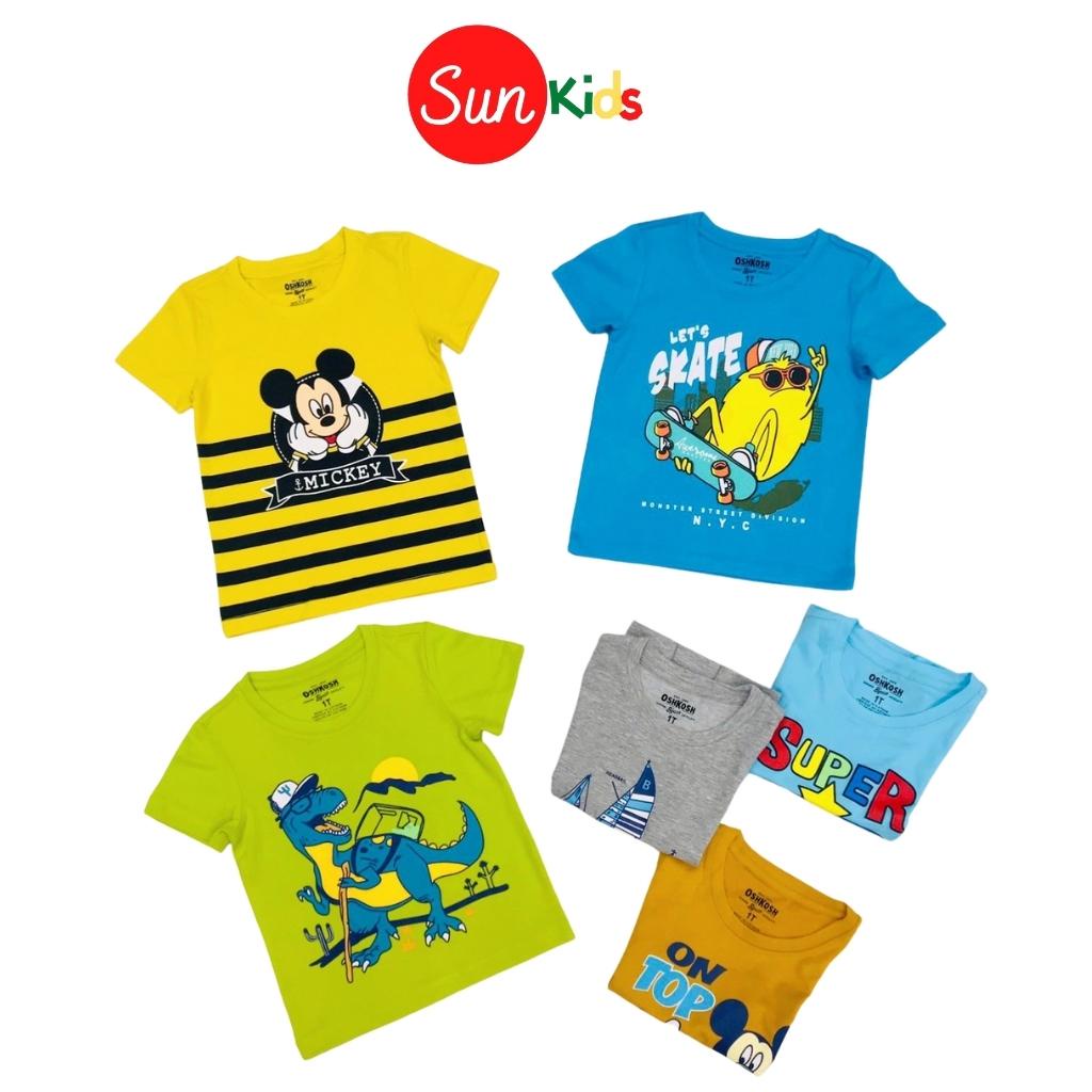 Áo thun bé trai, áo phông cho bé trai chất cotton nhiều màu, size 1-7 tuổi - SUNKIDS