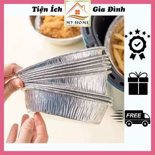 Set 10 khay bạc lót nồi chiên không dầu, khay bạc lót chống dính nồi, kích thước 18x4.5cm