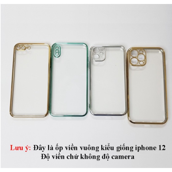 [Ảnh Thật] Ốp Dẻo Trong Dành Cho Iphone Viền Vuông Màu ip 7Plus/8Plus/X/XS MAX/11/11Pro/11Promax/12/13/ Pro max Silicon