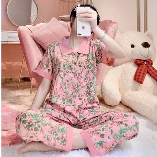 ĐỒ BỘ MẶC NHÀ PYJAMA HOA CỔ SEN LỤA 100D (NHIỀU MẪU)