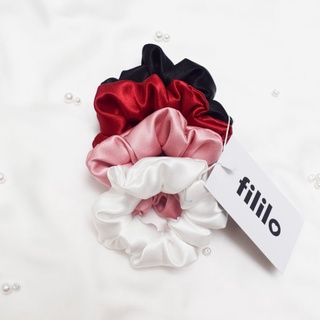 [ẢNH THẬT ĐỘC QUYỀN FILILO] Scrunchies Dây Buộc Tóc Vải Lụa Cao Cấp Size Lớn Nhỏ