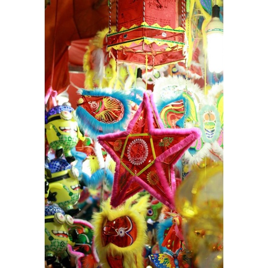 Size Trung:Lồng đèn giấy kiếng truyền thống: con thỏ, gà, máy bay, thuyền, sen, ngôi sao....