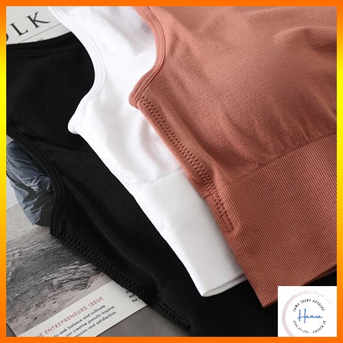 Áo Bra Trơn Thun Cotton 3 Lỗ Chất Co Giãn Tập Gym Thể Dục Thoải Mái Thấm Hút Mồ Hôi Hanva