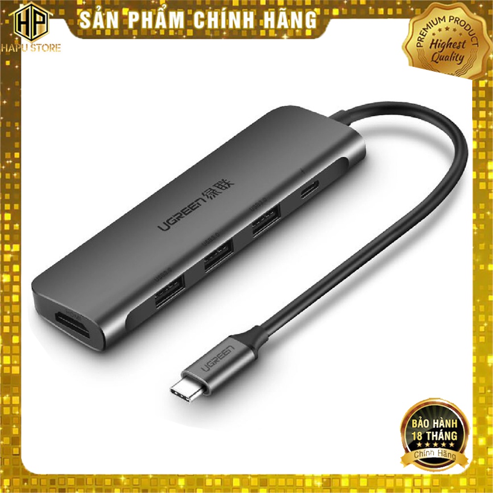 Cáp chuyển đổi đa năng USB type C 6 in 1 Ugreen 80132 - Hapustore