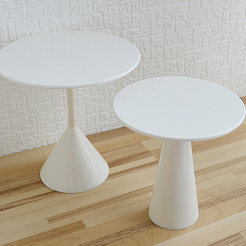 Set 2 Bàn Trà Mini Màu Đen Tỉ Lệ 1/6 Trang Trí Nhà Búp Bê