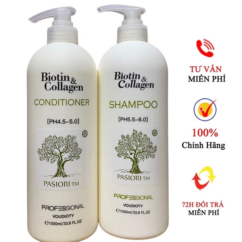 Cặp Gội Xả Biotin & Collagen New 1000ml