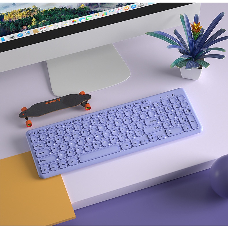 Bộ Bàn Phím Và Chuột Không Dây Mỏng 2.4G Cho Máy Tính Laptop