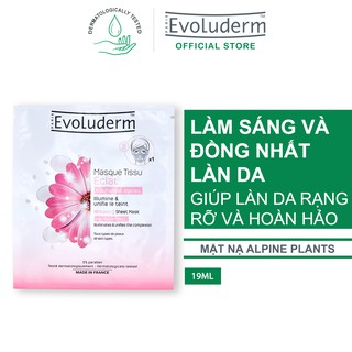 Mặt nạ Evoluderm giúp làn da trắng hồng chiết xuất từ Alpine Plants - Whitening Sheet Mask With Alpine Plants 19ml