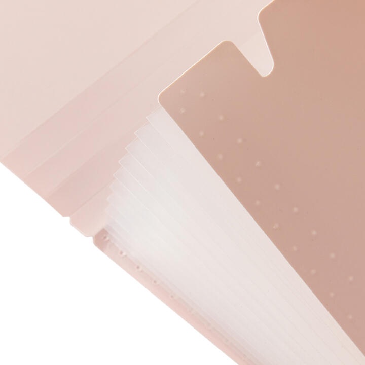 Túi Đựng Tài Liệu ARTBOX Hàn Quốc 12 Ngăn Màu Hồng Pastel Với Nút Đóng Dây Chun Tiện Lợi