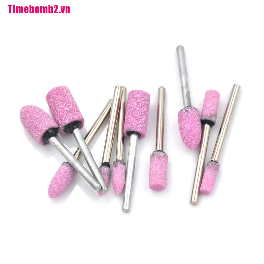 ### Bộ 10 Dụng Cụ Mài Đá Hồng Xinh Xắn Tiện Dụng
