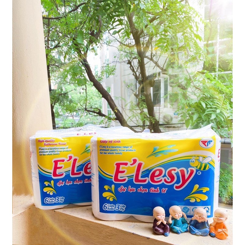 {E'LESY} Giấy Vệ Sinh 6 Cuộn Elesy Có Lõi Và Không Lõi Siêu Dai Siêu Mịn Chính Hãng
