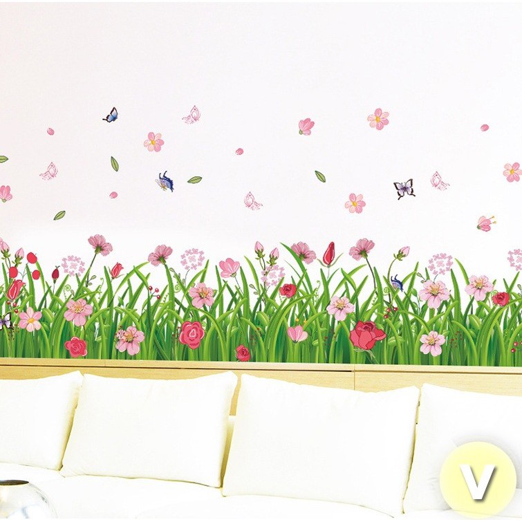 Decal dán tường hoa cánh tiên