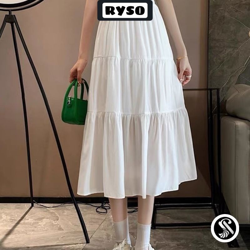 Chân Váy Dài Xếp Ly 3 Tầng Ulzzang Dáng Xòe Vintage Chất Voan Dài 2 Lớp | BigBuy360 - bigbuy360.vn