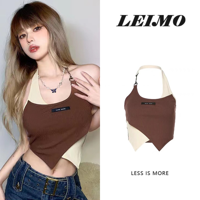 Áo croptop Sát Nách Giả Hai Lớp Hoạ Tiết Trái Tim