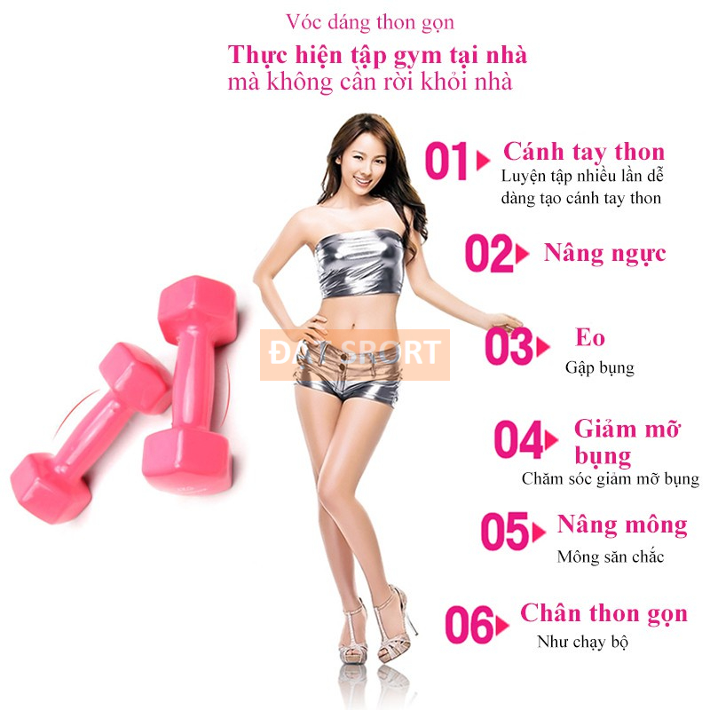 Tạ Tay Bọc Cao Su Loại 2 KG - Tập Gym , Thể Thao Tại Nhà , Phòng Tập