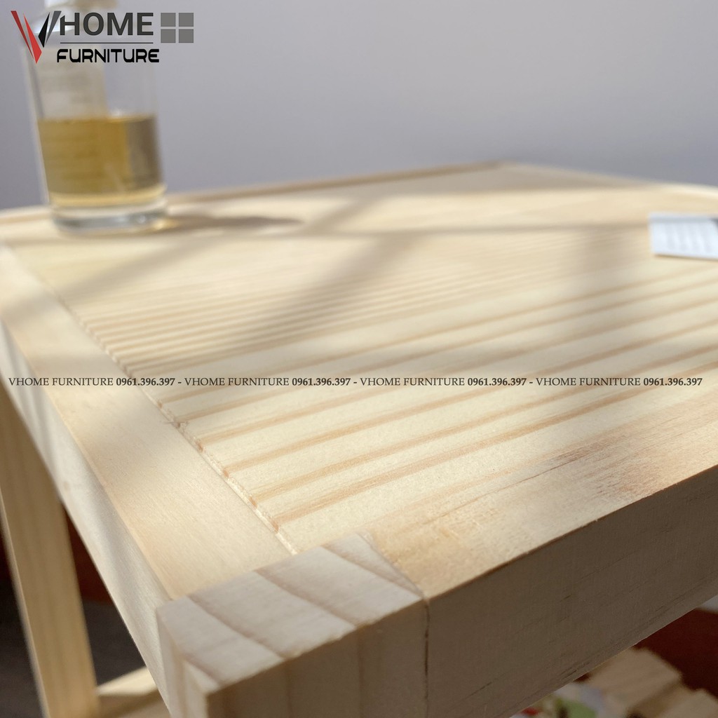 Kệ Đầu Giường Gỗ Thông VHOME Furniture Mặt Gỗ 35cm x 35cm x 50cm Nội Thất Lắp Ráp | BigBuy360 - bigbuy360.vn
