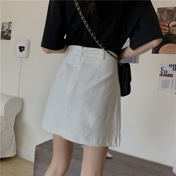 Chân Váy Jean Xiaozhainv Dáng Chữ A Lưng Cao Xếp Ly Phong Cách Hàn Quốc | BigBuy360 - bigbuy360.vn