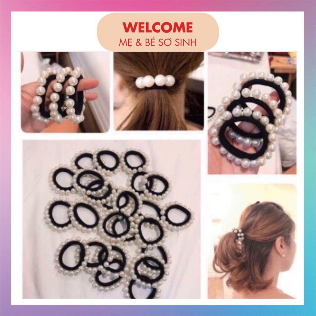 DÂY BUỘC TÓC ⚡️FREESHIP⚡️ Dây Buộc Tóc Đính Hạt Siêu Hot Cho Bạn Gái