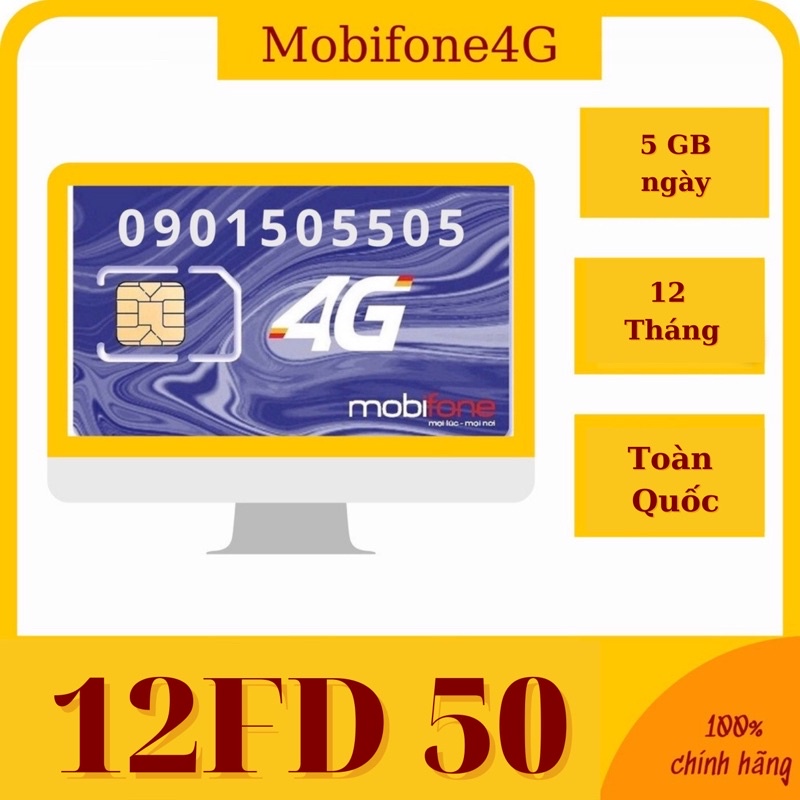 Mobifone chỉ 50k/ Tháng có ngày 5g/ngày,120g/tháng, Sim sử dụng cả năm.