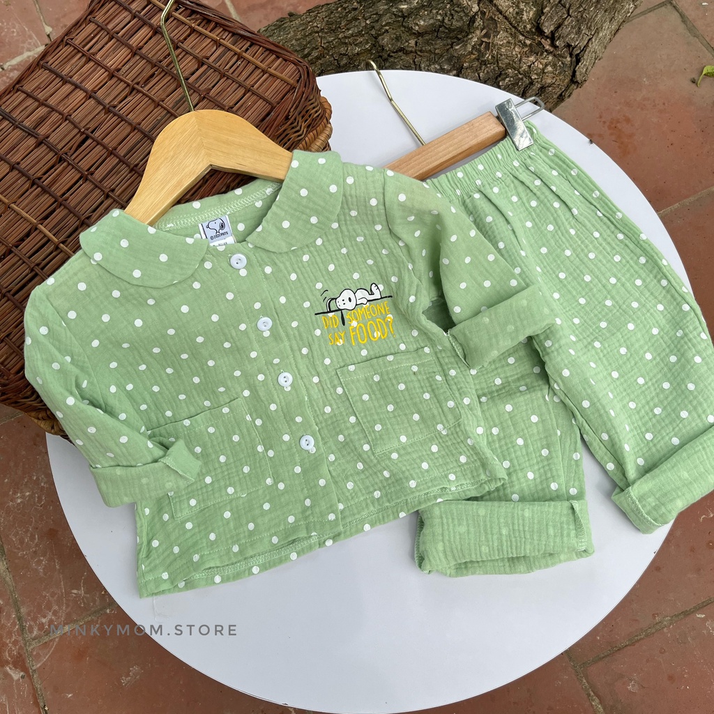 Pijama Bộ Quần Áo Dài Tay Thu Đông Cho Bé