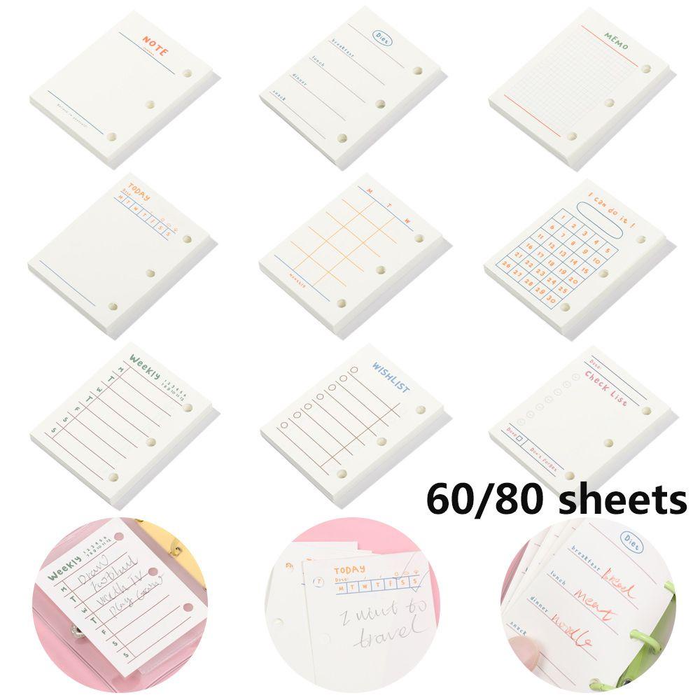 ZAIJIE24 Bộ 60 / 80 Tờ Giấy Rời Mini Chuyên Dụng Cho Sổ Tay Nhật Ký