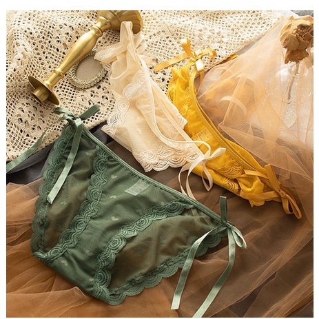 Được chọn màu - Quần lót ren nơ tim thắt nơ hông điệu đà 039